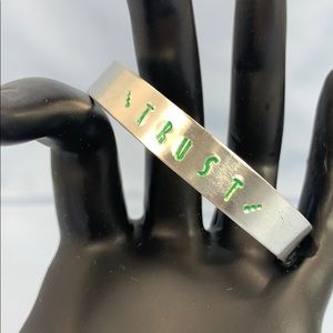 ⭐️🌸Adorned Crown Trust green stamp cuff bracelet